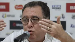 Marcelo Teixeira, presidente do Peixe, durante entrevista coletiva no CT Rei Pelé.
