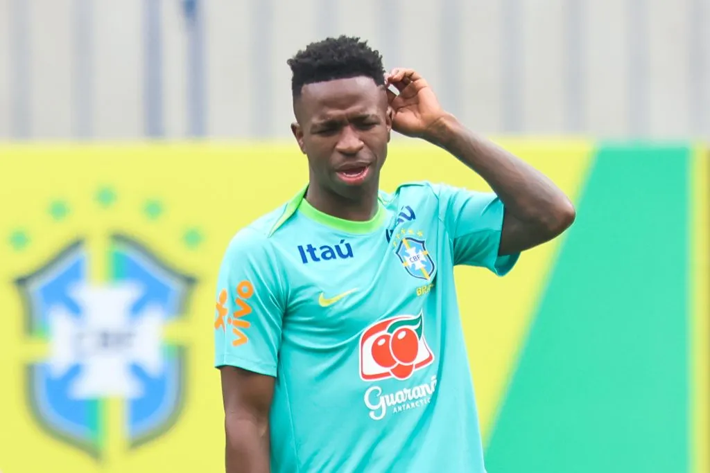 PA – BELEM – 13/11/2024 – SELECAO BRASILEIRA, TREINO – Vinicius Jr jogador do Selecao Brasileira durante treino no estadio Mangueirao. Foto: Fernando Torres/AGIF