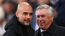 Pep Guardiola e Carlo Ancelotti, especulados na Seleção. Foto: Laurence Griffiths/Getty Images