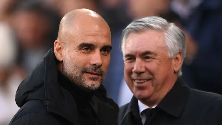 Pep Guardiola e Carlo Ancelotti, especulados na Seleção. Foto: Laurence Griffiths/Getty Images