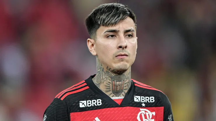 Erick Pulgar durante partida entre Flamengo e Palmeiras, no Maracanã, pelo Campeonato Brasileiro.