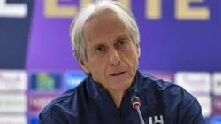 Jorge Jesus durante entrevista coletiva pelo Al-Hilal, em 2024.