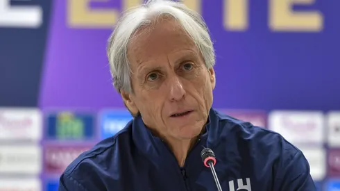 Jorge Jesus durante entrevista coletiva pelo Al-Hilal, em 2024.