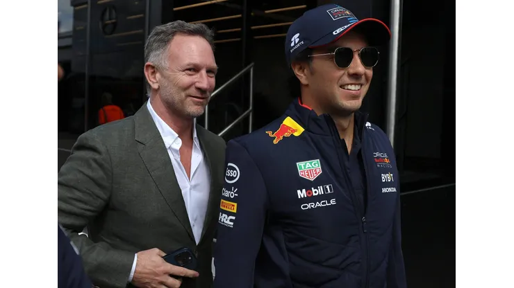 Horner e Pérez no GP de Silverstone