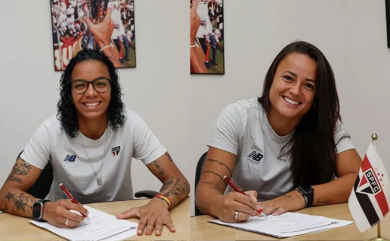 Carlinha e Camilinha renovam o vínculo com São Paulo para a próxima temporada. Foto: Aline Fiuza / São Paulo FC