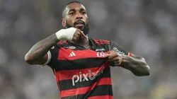 Gerson comemorando gol pelo Flamengo