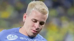 Soteldo durante jogo das Eliminatórias pela Venezuela.