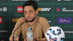 Arthut Elias, técnico da Seleção Brasileira durante coletiva de imprensa pós-jogo do último amistoso do ano que terminou em vitória do Brasil sobre as australianas