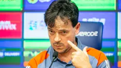 Fernando Diniz durante coletiva em sua apresentação.