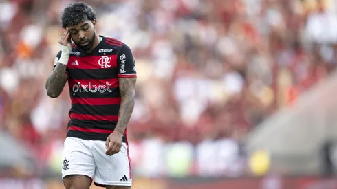 Gabi jogador do Flamengo lamenta durante partida contra o Internacional. Foto: Jorge Rodrigues/AGIF