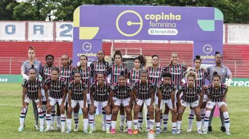 Atletas do Fluminense, posam para foto oficial antes da partida de estreia pela Copinha Feminina 2024 contra o América-MG