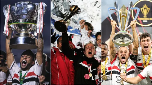 Títulos do São Paulo na sua história. Foto: Gilson Lobo/Ettore Chiereguini/AGIF; Shaun Botterill/Getty Images