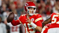 Patrick Mahomes em atividade pelo Kansas City Chiefs em partida da NFL diante do Tampa Bay Buccaneers. Foto: ZUMA Press Inc / Alamy Stock Photo
