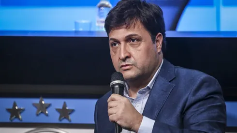 Alberto Guerra durante coletiva de imprensa na Arena Grêmio.