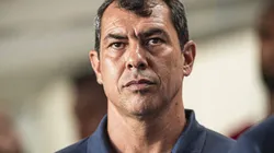 Fábio Carille durante partida entre Santos e Corinthians, na Vila Belmiro, pelo Paulistão. Foto: Anderson Lira