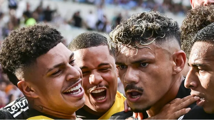 Tiquinho Soares comemorando gol pelo Botafogo.