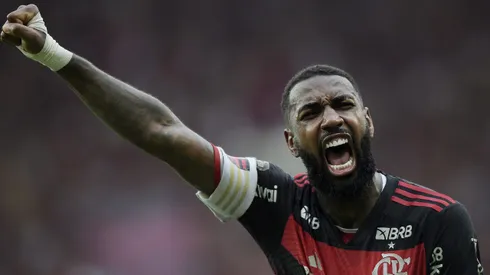 Gerson jogador do Flamengo durante partida contra o Atletico-MG. Foto: Alexandre Loureiro/AGIF