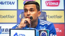 Dudu, atacante do Cruzeiro, em apresentação na Toca da Raposa