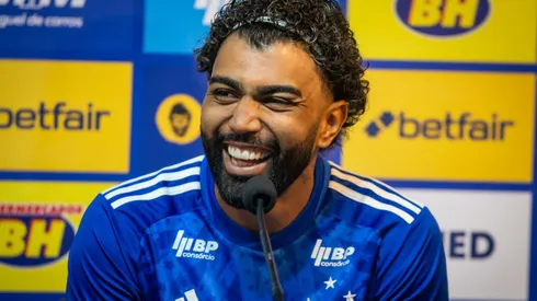 Gabigol em sua apresentação pelo Cruzeiro, no Mineirão.