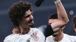 André Ramalho comemorando gol durante partida entre Corinthians e Juventude, na Neo Química Arena, pela Copa do Brasil 2024.
