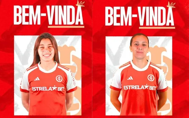 Mayara Vaz, ex-Botafogo e Julia Bianchia, ex-Chicago Stars reforçam o elenco colorado em 2025 e juntam à uruguaia, recém-chegada, Fefa Lacoste. Foto: Divulgação/Internacional