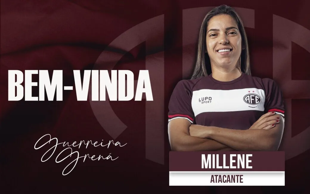 Millene não escondeu a alegria de defender o time araraquarense e espera ajudar as Guerreiras com gols e títulos em 2025. Foto: Divulgação/Ferroviária