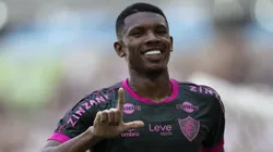 Lele jogador do Fluminense comemora seu gol durante partida contra o Madureira. Foto: Jorge Rodrigues/AGIF