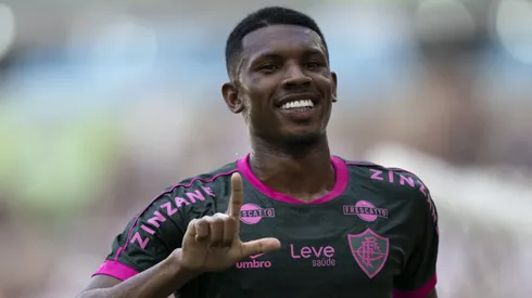 Lele jogador do Fluminense comemora seu gol durante partida contra o Madureira. Foto: Jorge Rodrigues/AGIF