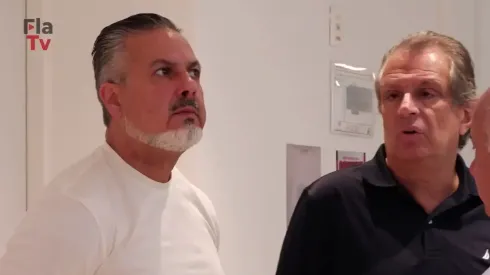 José Boto, gerente esportivo do Flamengo, ao lado de BAP, novo presidente do Clube Imagem: Reprodução/Fla TV