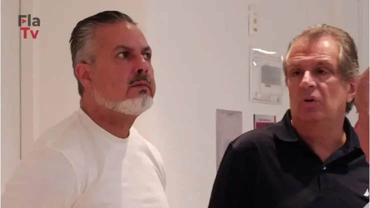 José Boto, gerente esportivo do Flamengo, ao lado de BAP, novo presidente do Clube Imagem: Reprodução/Fla TV