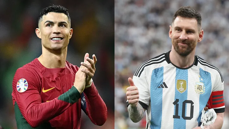 Cristiano Ronaldo e Messi por suas respectivas seleções. Foto: GETTY IMAGES