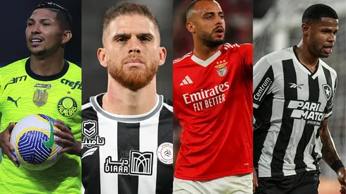 Todas as novidades sobre chegadas e saídas dos times brasileiros nesta quarta-feira (08/01). Fotos: Rony e Junior Santos (AGIF); Cuellar e Artur Cabral (Getty Images).