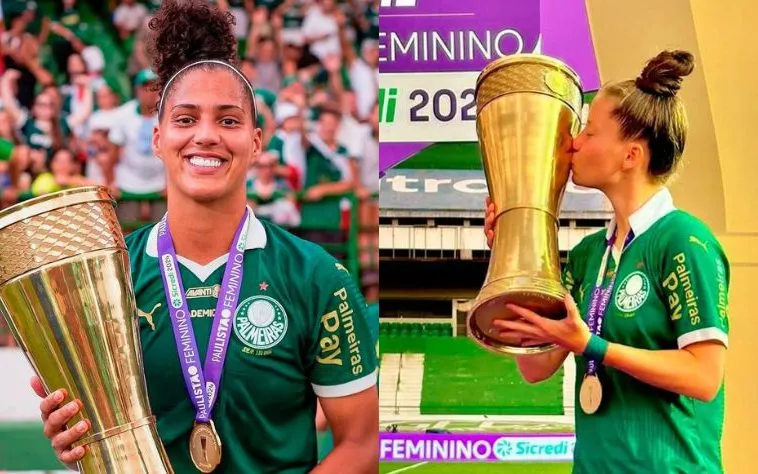 Amanda Gutierres e Stephanie, estão entre as joias que tiveram o vínculo renovado com o time alviverde. Foto: Paloma Cassiano/Palmeiras