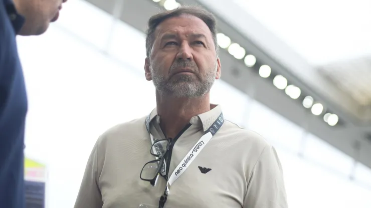 Augusto Melo presidente do Corinthians durante partida do Futebol da Esperanca, no estadio Neo Quimica Arena, neste domingo (13).