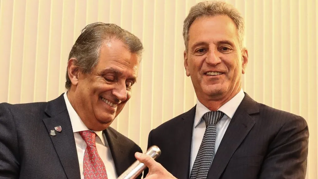 Bap e Rodolfo Landim – 
Foto: Gilvan de Souza (Divulgação / Flamengo).