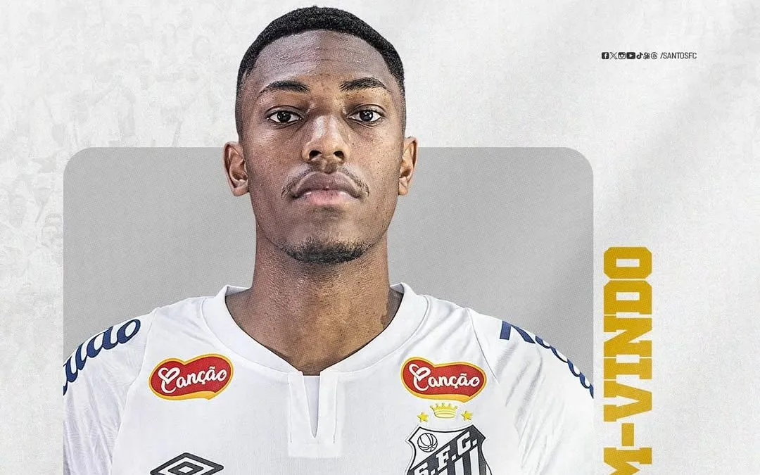 Novo reforço, da zaga chega para brilhar na temporada 2025 e já ganhou admiradores pela desempenho no ex-clube. Foto: Divulgação/Santos FC