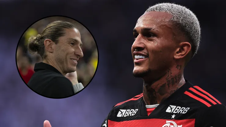 Filipe Luís e Wesley, do Flamengo. Fotos: Jorge Rodrigues e Ettore Chiereguini/AGIF