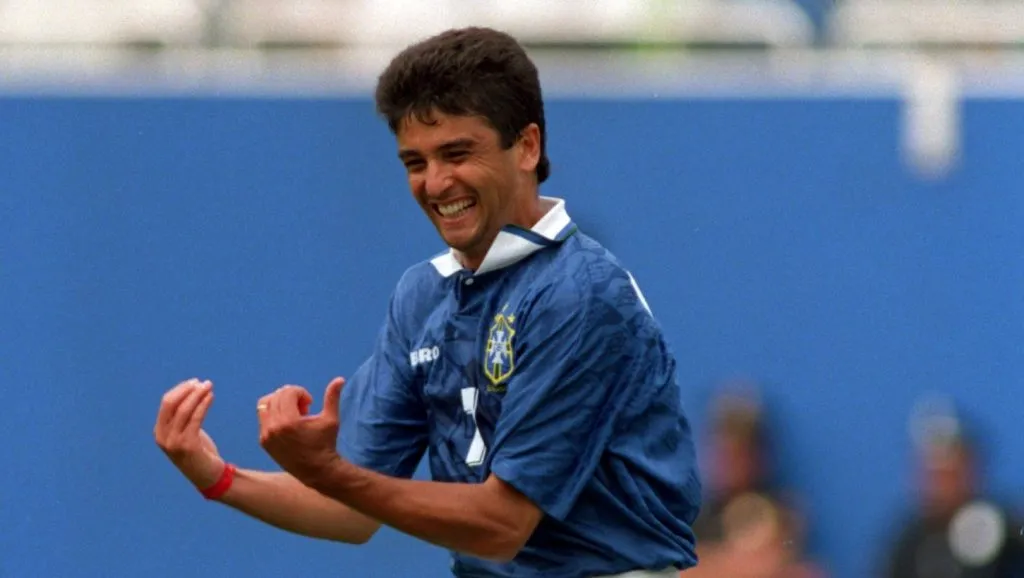 Bebeto foi campeão do mundo pela Seleção Brasileira em 1994 nos EUA. Foto: Shaun Botterill/ALLSPORT