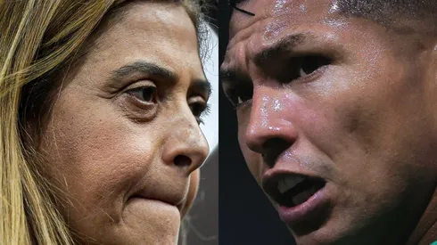 Leila Pereira e Rony, do Palmeiras. Fotos: Thiago Ribeiro e Ettore Chiereguini/AGIF