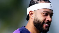 Memphis Depay durante treinamento no CT Joaquim Grava, em 2025. Foto: Rodrigo Coca/Ag. Corinthians