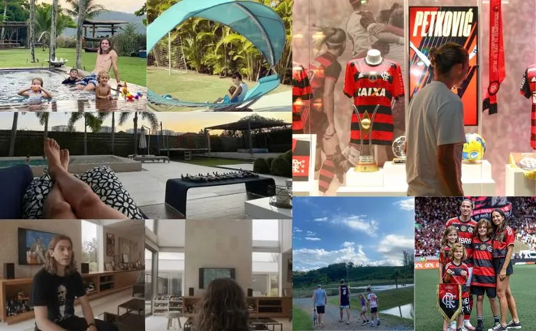 Mansão luxuosa do técnico do Flamengo, Filipe Luis, onde mora com esposa e filhos. Foto: Reprodução/Redes sociais