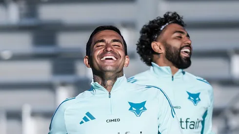 Dudu e Gabigol em treino do Cruzeiro