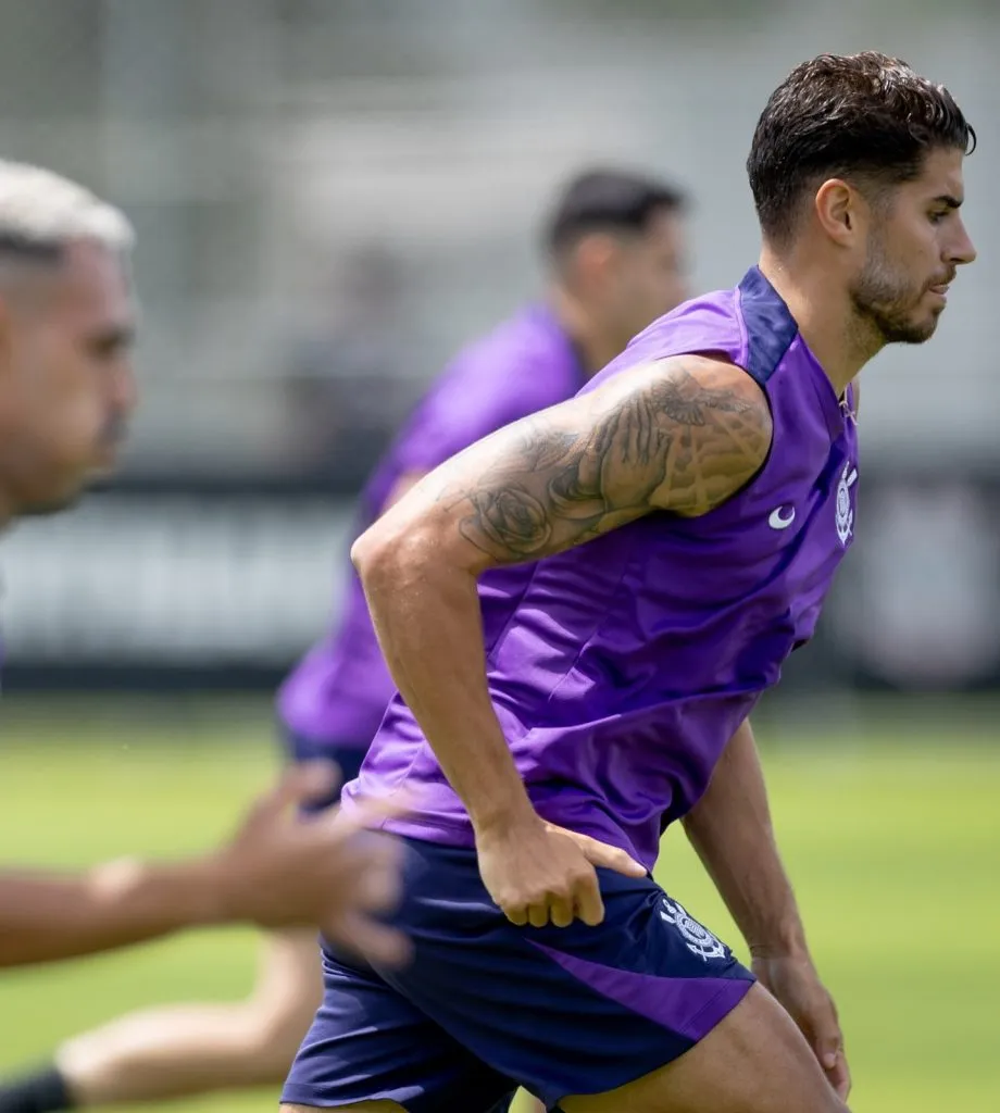 Pedro Raul treinando no dia 12 de janeiro. Foto: Rodrigo Coca / Corinthians.