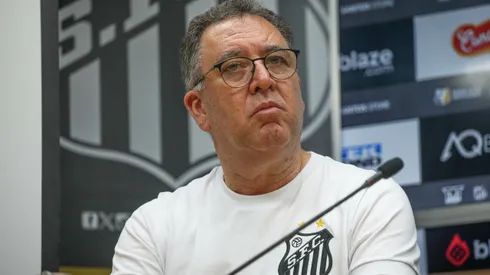 Marcelo Teixeira presidente do Santos durante coletiva apos partida contra o CRB no estadio Vila Belmiro pelo campeonato Brasileiro B 2024. Foto: Reinaldo Campos/AGIF