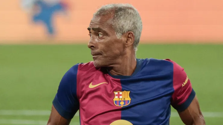 Romário em amistoso pelo Barcelona. Foto: Robson Mafra/AGIF