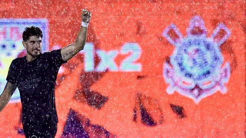 Pedro Raul jogador do Corinthians comemora seu gol durante partida contra o Bragantino. Foto: Marcello Zambrana/AGIF
