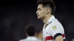 Bobadilla jogador do Sao Paulo lamenta durante partida contra o Botafogo no estadio Engenhao pelo campeonato Copa Libertadores 2024. Foto: Alexandre Loureiro/AGIF