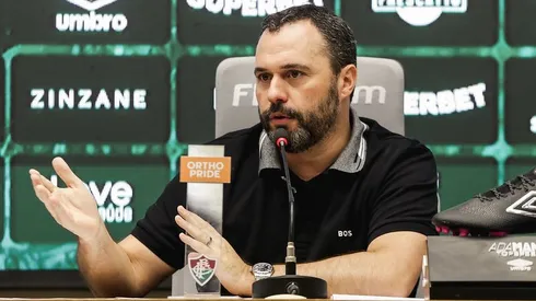 Mário Bittencourt concedeu entrevista coletiva. Foto: Lucas Merçon/Fluminense FC