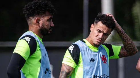Coutinho e Payet em treino no Vasco