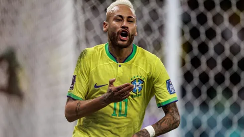 Neymar jogador do Brasil comemora durante partida contra o Croacia no estadio Education City pelo campeonato Copa do Mundo 2022. Foto: Pedro Martins/AGIF
